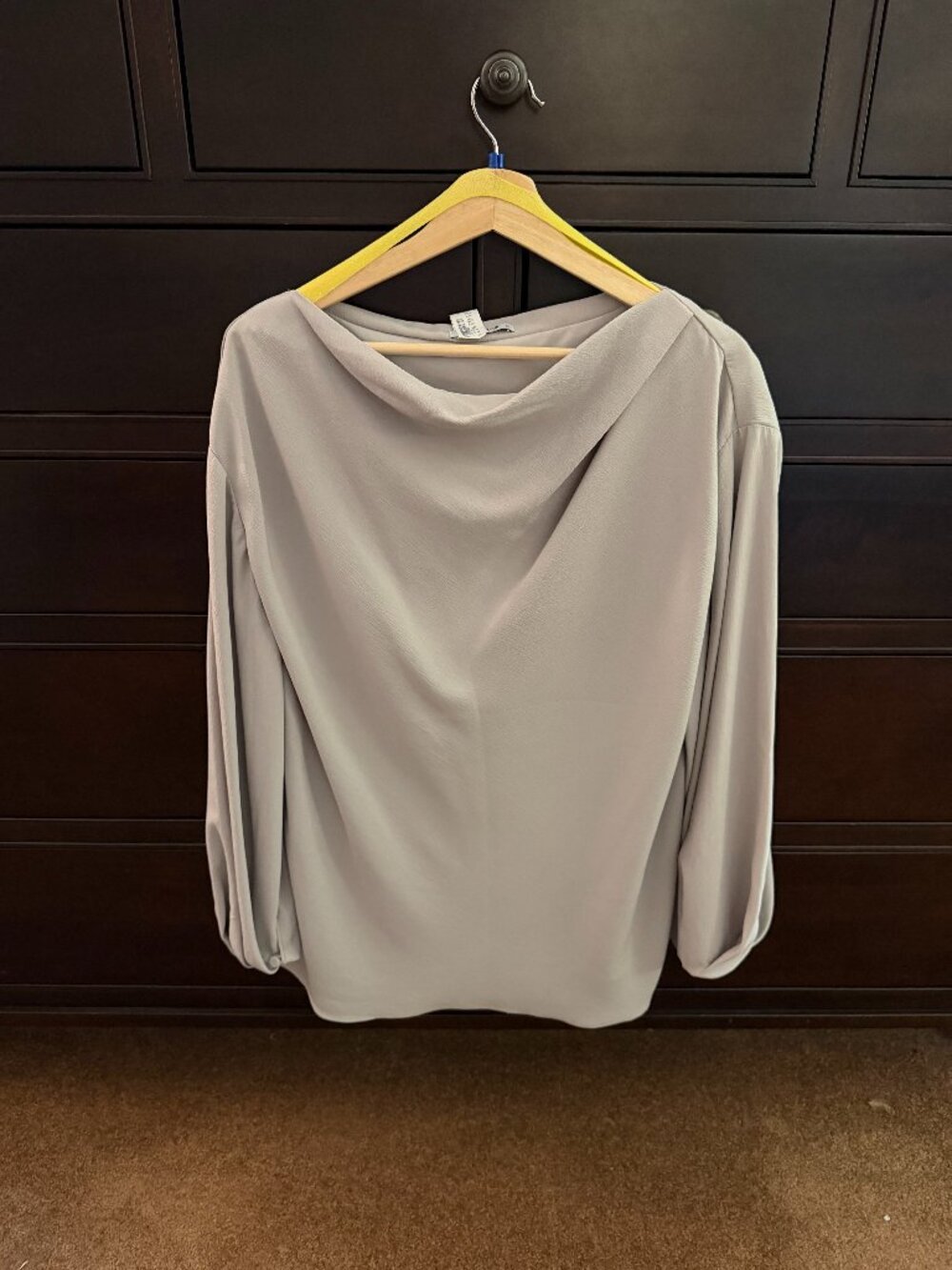 MM LaFleur The Annmarie Drape Top - Eco Soft Wave Size XL Gray